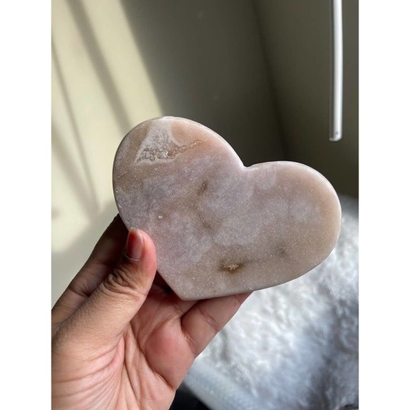 Druzy Pink Amethyst Heart - Picture 2 of 2